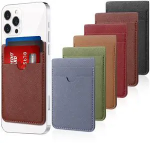 6 Pcs Phone Wallet Rfid PU Leather Stick on Wallet Phone Card Holder for Case Check ID Business Card Credit Cards Compatible Works with Most Smartphones 2.6 x 3.8 in(Solid,Colorful) 6 Pcs Phone Wallet Rfid PU Leather Stick on Wallet Phone Card Holder for Case Check ID Business Card Credit Cards Compatible Works with Most Smartphones 2.6 x 3.8 in(Solid,Colorful)