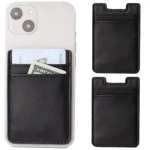 2Pack Phone Card Holder,Leather Phone Wallet Adhesive Stick On Credit Card Pocket for Back of Phone Case iPhone and Android-Black 2Pack Phone Card Holder,Leather Phone Wallet Adhesive Stick On Credit Card Pocket for Back of Phone Case iPhone and Android-Black