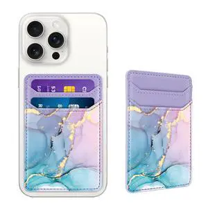 Self Adhesive Card Holder for Back of Phone, Leather RFID Phone Wallet Pockets Stick On, Credit Card Holders Sleeve for Phone Case, Blue Marble Self Adhesive Card Holder for Back of Phone, Leather RFID Phone Wallet Pockets Stick On, Credit Card Holders Sleeve for Phone Case, Blue Marble