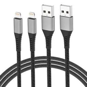 USB A to Lightning Cable 3FT, 2Pack iPhone Charger Fast Charging Cord USB A to Lightning Cable 3FT, 2Pack iPhone Charger Fast Charging Cord