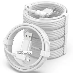 5-Pack USB to Lightning Cable, MFi Certified iPhone Charger, 3FT White 5-Pack USB to Lightning Cable, MFi Certified iPhone Charger, 3FT White