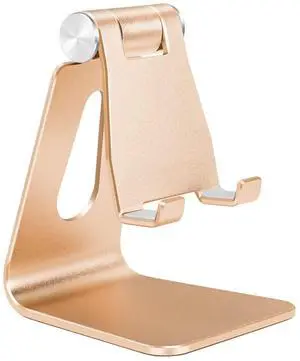 Gold Foldable Aluminum Alloy Cell Phone Holder,Tabletop Metal Phone Stand with Adjustable Angle by Swivel Axis,Smartphone Cradle Gold Foldable Aluminum Alloy Cell Phone Holder,Tabletop Metal Phone Stand with Adjustable Angle by Swivel Axis,Smartphone Cradle