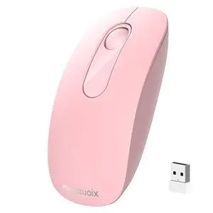 2.4G Wireless Mouse, Ergonomic Silent Computer Mouse with USB Receiver, 1600 DPI Portable Mouse for Laptop PC Mac Windows and Office(Pink) 2.4G Wireless Mouse, Ergonomic Silent Computer Mouse with USB Receiver, 1600 DPI Portable Mouse for Laptop PC Mac Windows and Office(Pink)