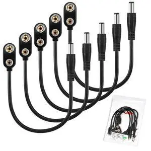 UL Wires 5 Pack 9V Battery I-Type DC Connector Clip UL Wires 5 Pack 9V Battery I-Type DC Connector Clip