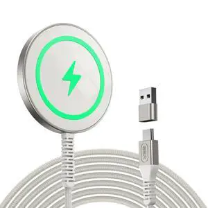 for MagSafe Charger 15W Wireless Charger for iPhone Air 17-12, Apple Magnetic Charging Pad for AirPods 4/3/Pro/Pro 2, Galaxy S26/S25 Series with Dual USB A/C Ports, Natural Titanium for MagSafe Charger 15W Wireless Charger for iPhone Air 17-12, Apple Magnetic Charging Pad for AirPods 4/3/Pro/Pro 2, Galaxy S26/S25 Series with Dual USB A/C Ports, Natural Titanium