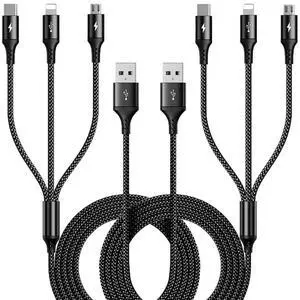 Multi Charging Cable,3 in 1 Multiple Fast Charger Cord,Nylon Braided Multi Charging Cable,3 in 1 Multiple Fast Charger Cord,Nylon Braided