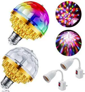 2 Pack Colorful Magic Rotating Ball Light, LED Plug in Disco Ball Light, RGB Disco Light Bulb, Party Lights Dj Disco Lights with Sockets for Home Room Dance Parties Bar Karaoke 2 Pack Colorful Magic Rotating Ball Light, LED Plug in Disco Ball Light, RGB Disco Light Bulb, Party Lights Dj Disco Lights with Sockets for Home Room Dance Parties Bar Karaoke
