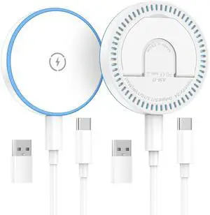 Charger 2 Pack, 15W Magnetic Wireless Charger Fast Charging with Foldable Kickstand & 4.2FT Type C Cable, USB-C/A Ports Compatible with iPhone 17/16/15/14/13/12 Series & AirPods 4/3/2/Pro Charger 2 Pack, 15W Magnetic Wireless Charger Fast Charging with Foldable Kickstand & 4.2FT Type C Cable, USB-C/A Ports Compatible with iPhone 17/16/15/14/13/12 Series & AirPods 4/3/2/Pro