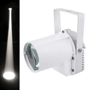 Disco Ball Light, 3W Led White PinSpot for Light up Mirro Ball, Pin spot DJ Stage Lights (White Shell) Disco Ball Light, 3W Led White PinSpot for Light up Mirro Ball, Pin spot DJ Stage Lights (White Shell)