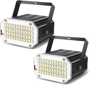 48PC WHITE 2Pack White Strobe Light for Room, Strobe Party Light Flashing Lights for Party (2pack) 48PC WHITE 2Pack White Strobe Light for Room, Strobe Party Light Flashing Lights for Party (2pack)