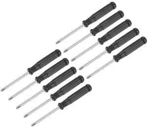 Mini Phillips Screwdriver, 3.0mm Cross Head with Black Handle for Small Appliances, 10 Pcs Mini Phillips Screwdriver, 3.0mm Cross Head with Black Handle for Small Appliances, 10 Pcs
