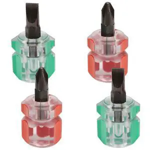 Sewing Machine Screwdriver Mini Stubby Screwdriver Set - Ultra Short Pocket Screwdrivers for Narrow Spaces, 4 Pieces with Flat Head and Phillips Head Sewing Machine Screwdriver Mini Stubby Screwdriver Set - Ultra Short Pocket Screwdrivers for Narrow Spaces, 4 Pieces with Flat Head and Phillips Head