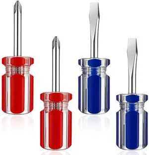 4PCS Short Screwdriver Set with Magnetic Tip, Flat and Cross Head Screwdrivers, Two-Color Small Handle Stubby Screwdriver, Compact Magnetic Tip Hand Tools for Tight Spaces DIY Home Car Electronics 4PCS Short Screwdriver Set with Magnetic Tip, Flat and Cross Head Screwdrivers, Two-Color Small Handle Stubby Screwdriver, Compact Magnetic Tip Hand Tools for Tight Spaces DIY Home Car Electronics