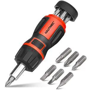 7-in-1 Stubby Ratcheting Screwdriver Set, Ratchet Short Screwdriver Set with Multi Bit Screw Driver Tool All in One, Chrome Vanadium Steel Shaft 3PCS Phillips and 3PCS Slotted 7-in-1 Stubby Ratcheting Screwdriver Set, Ratchet Short Screwdriver Set with Multi Bit Screw Driver Tool All in One, Chrome Vanadium Steel Shaft 3PCS Phillips and 3PCS Slotted