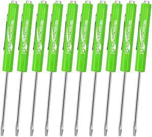 10Pcs Mini Tops and Pocket Clips Pocket Screwdriver Strong Magnetic Slotted Screwdriver Green 3mm 10Pcs Mini Tops and Pocket Clips Pocket Screwdriver Strong Magnetic Slotted Screwdriver Green 3mm