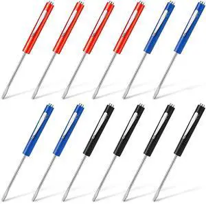 12 Pcs Pocket Screwdriver Magnetic Mini Tops and Pocket Clips with Single Blade Flat Head Small Screw Driver for Mechanical Electrician Electronics Technician, Red, Blue, Black 12 Pcs Pocket Screwdriver Magnetic Mini Tops and Pocket Clips with Single Blade Flat Head Small Screw Driver for Mechanical Electrician Electronics Technician, Red, Blue, Black