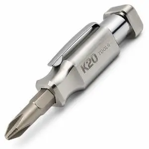 Screwdriver with Magnet & Clip (Stainless Steel) Double Ended with Phillips, Flat Head Screwdriver with Magnet & Clip (Stainless Steel) Double Ended with Phillips, Flat Head