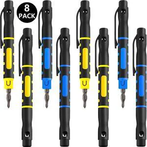 8 Pcs 4 in 1 Pocket Screwdriver Pen Portable Multipurpose Screwdriver, Crossing Flathead Double Ended for Repairing Installing Tool with Magnetic 8 Pcs 4 in 1 Pocket Screwdriver Pen Portable Multipurpose Screwdriver, Crossing Flathead Double Ended for Repairing Installing Tool with Magnetic