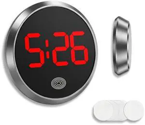 1 PC Mini Digital Clock for Car Dashboard, LED Touch Activated Stick On Automotive Clock, Alloy Small Car Clock, Universal for Most Cars, Trucks, SUVs (Black & Red) 1 PC Mini Digital Clock for Car Dashboard, LED Touch Activated Stick On Automotive Clock, Alloy Small Car Clock, Universal for Most Cars, Trucks, SUVs (Black & Red)
