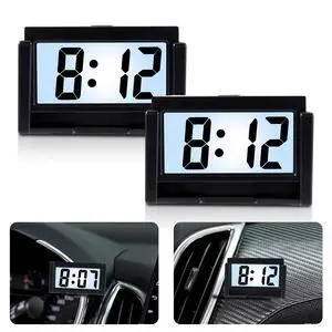 Small Digital Car Dashboard Clock Battery Operated Big Clear LCD Time Display with Strong Adhesive Mini Stick On Car Watch for Automotive, Motorcycle &Truck (Light Black, Pack of 2) Small Digital Car Dashboard Clock Battery Operated Big Clear LCD Time Display with Strong Adhesive Mini Stick On Car Watch for Automotive, Motorcycle &Truck (Light Black, Pack of 2)