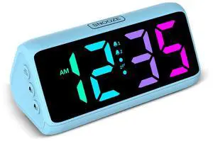 Loud Alarm Clock for Heavy Sleepers, RGB Alarm Clocks for Bedrooms Seniors Kids, Plug in Digital Clock with 5 Dimmers, 2 Alarms, 4 Volumes and Snooze Loud Alarm Clock for Heavy Sleepers, RGB Alarm Clocks for Bedrooms Seniors Kids, Plug in Digital Clock with 5 Dimmers, 2 Alarms, 4 Volumes and Snooze
