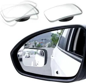 2 PCS Blind Spot Mirrors, Rounded Trapezoid HD Glass Frameless Rear View Mirror with Adjustable Stick, Universal Convex Wide Angle Blindspot Side Mirror for Cars Trucks SUVs 2 PCS Blind Spot Mirrors, Rounded Trapezoid HD Glass Frameless Rear View Mirror with Adjustable Stick, Universal Convex Wide Angle Blindspot Side Mirror for Cars Trucks SUVs