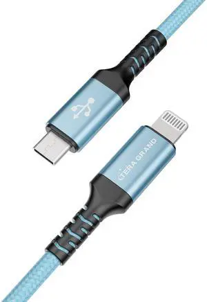 MFi Certified USB-C to Lightning Braided Cable for iPhone 14/13/12/11 Pro Pro Max Plus Mini, SE XS Max XR X, 8/7/6 Plus, iPad, AirPods, 6 Ft Sierra Blue MFi Certified USB-C to Lightning Braided Cable for iPhone 14/13/12/11 Pro Pro Max Plus Mini, SE XS Max XR X, 8/7/6 Plus, iPad, AirPods, 6 Ft Sierra Blue