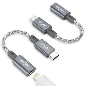 2 Pack Lightning to USB C Adapter, Fast Charging & Data Sync Adapter for iPhone 17 16 15 Pro Max Plus to USB-C, Compatible with Samsung S25/S24/S23, Not for Audio/OTG (Grey) 2 Pack Lightning to USB C Adapter, Fast Charging & Data Sync Adapter for iPhone 17 16 15 Pro Max Plus to USB-C, Compatible with Samsung S25/S24/S23, Not for Audio/OTG (Grey)