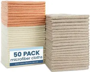 Microfiber Cleaning Cloth, 50 Pack, 11.5" x 11.5", Assorted Colors | Cleaning Cloth for Home and Car, Reusable and Multi-Purpose Cleaning Rags, Machine Washable Microfiber Cleaning Cloth, 50 Pack, 11.5" x 11.5", Assorted Colors | Cleaning Cloth for Home and Car, Reusable and Multi-Purpose Cleaning Rags, Machine Washable