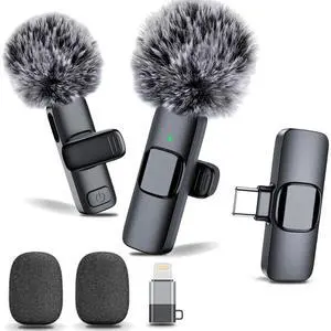 Lavalier Microphone for iPhone & Android 2 Pack Plug & Play Mini Clip-On Mics with Noise Cancelling, 6H Battery, Perfect for YouTube, TikTok, Podcast, Interviews & UGC Creators Lavalier Microphone for iPhone & Android 2 Pack Plug & Play Mini Clip-On Mics with Noise Cancelling, 6H Battery, Perfect for YouTube, TikTok, Podcast, Interviews & UGC Creators