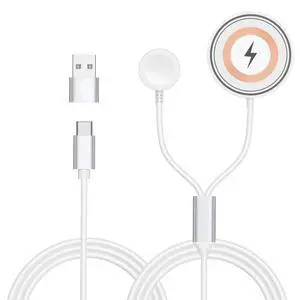Charger for iPhone Magsafe Charger, 2 in 1 Magnetic Fast Charging Pad for iPhone 17 16 15 14 13 12 Series,AirPods Pro,Magnetic Watch Charger for iWatch Series Ultra/SE/11/10/9/8/7/6/5/4/3/2 Charger for iPhone Magsafe Charger, 2 in 1 Magnetic Fast Charging Pad for iPhone 17 16 15 14 13 12 Series,AirPods Pro,Magnetic Watch Charger for iWatch Series Ultra/SE/11/10/9/8/7/6/5/4/3/2