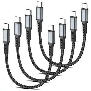 Short USB C to USB C Cable 8inch, 0.6ft 4 Pack 60W USBC to USBC Cord, Type C to C Charger Cable Fast Charging for iPhone 16 15 Pro Max Plus, for Samsung Galaxy S24 S23 S22, for MacBook/iPad, Pixel Short USB C to USB C Cable 8inch, 0.6ft 4 Pack 60W USBC to USBC Cord, Type C to C Charger Cable Fast Charging for iPhone 16 15 Pro Max Plus, for Samsung Galaxy S24 S23 S22, for MacBook/iPad, Pixel