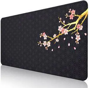 Black Cherry Blossom Mouse Pad Large 35.4×15.7 Pink Floral Japanese Desk Mat for Women, Non-Slip Water-Resistant Keyboard Pad for Home Office Gaming Black Cherry Blossom Mouse Pad Large 35.4×15.7 Pink Floral Japanese Desk Mat for Women, Non-Slip Water-Resistant Keyboard Pad for Home Office Gaming