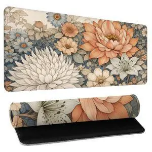 Desk Mat 31.5x11.8 Inch with Anti-Slip Rubber Base for Home | Flower Keyboard Mat Boho Floral Extended Mouse Pad for Computer Mouse Keyboard Home and Office Desk Mat 31.5x11.8 Inch with Anti-Slip Rubber Base for Home | Flower Keyboard Mat Boho Floral Extended Mouse Pad for Computer Mouse Keyboard Home and Office