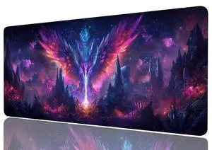 Dragon Gaming Mouse Pad, Purple and Pink Scale Dark Fantasy Large Gaming Mouse Mat with Stitched Edges,Non-Slip Waterproof Rubber Base Mous Mat, Office Computer Keyboard Laptop Home, 31.5x11.8 Dragon Gaming Mouse Pad, Purple and Pink Scale Dark Fantasy Large Gaming Mouse Mat with Stitched Edges,Non-Slip Waterproof Rubber Base Mous Mat, Office Computer Keyboard Laptop Home, 31.5x11.8