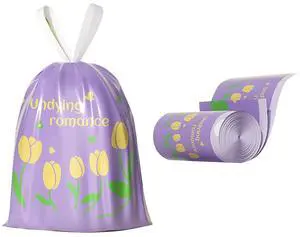 50pcs 4 Gallon Trash Bags Drawstring Tear-Free Separated Plastic Can Liner for Bathroom Office Home Bedroom Small Garbage Basket Bags (purple tulip, 50Counts) 50pcs 4 Gallon Trash Bags Drawstring Tear-Free Separated Plastic Can Liner for Bathroom Office Home Bedroom Small Garbage Basket Bags (purple tulip, 50Counts)
