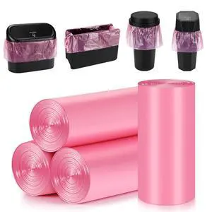 Mini Car Trash Can Bags for Auto Trash Bin, 120 Count Small Garbage Organizer Bags Tear-Resistant, Liner Refills (Vehicle Trash Can is not Included), Pink Mini Car Trash Can Bags for Auto Trash Bin, 120 Count Small Garbage Organizer Bags Tear-Resistant, Liner Refills (Vehicle Trash Can is not Included), Pink