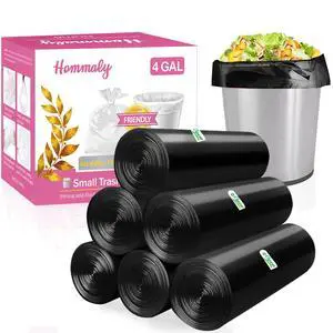 4 Gallon 180pcs Small Black Trash Bags Strong Garbage Bags,Bathroom Trash Can Bin Liners, Plastic Bags for Bedroom, Waste Basket Liner, Fit 12-15 Liter, 3.5,4,4.5 Gal(4G-Black) 4 Gallon 180pcs Small Black Trash Bags Strong Garbage Bags,Bathroom Trash Can Bin Liners, Plastic Bags for Bedroom, Waste Basket Liner, Fit 12-15 Liter, 3.5,4,4.5 Gal(4G-Black)