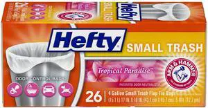 Small Garbage Bags, Flap Tie, Tropical Paradise Scent, 4 Gallon, 26 Count Small Garbage Bags, Flap Tie, Tropical Paradise Scent, 4 Gallon, 26 Count