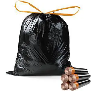 Small Drawstring Trash Bag,Easy to Tear and Pack,4 Gallon Garbage Bags,75 Counts Small Drawstring Trash Bag,Easy to Tear and Pack,4 Gallon Garbage Bags,75 Counts