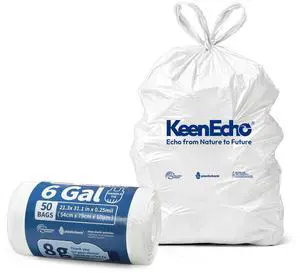 Small Trash Bags with Handles (1.2/2/2.6/3/4/5/6/8/13 Gallon) - Ocean Plastic Upcycling - Plastic Garbage Bags, Can Bin & Waste Liner for Kitchen, Bathroom, Office&Pets 6 Gal 50 Count Small Trash Bags with Handles (1.2/2/2.6/3/4/5/6/8/13 Gallon) - Ocean Plastic Upcycling - Plastic Garbage Bags, Can Bin & Waste Liner for Kitchen, Bathroom, Office&Pets 6 Gal 50 Count