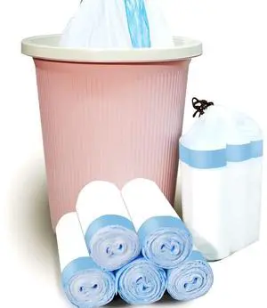Bags 3.2 Gallon, 100 Pcs Bathroom Garbage Bags, Blue Strap Kitchen Garbage Bags(White) With Drawstring Quickly Pack Garbage, Waste Basket Liners Bags 3.2 Gallon, 100 Pcs Bathroom Garbage Bags, Blue Strap Kitchen Garbage Bags(White) With Drawstring Quickly Pack Garbage, Waste Basket Liners