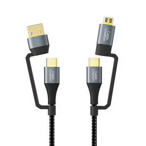 4 in 1 USB A +USB C to USBC + Micro B Multiple Charging Cable 6.6FT | PD 3A Fast Power, 480Mpbs Data,Anti Tear Braided, for MacBook Pro, iPad, Galaxy S23 S22,Powerbank Cellphone Auto 4 in 1 USB A +USB C to USBC + Micro B Multiple Charging Cable 6.6FT | PD 3A Fast Power, 480Mpbs Data,Anti Tear Braided, for MacBook Pro, iPad, Galaxy S23 S22,Powerbank Cellphone Auto