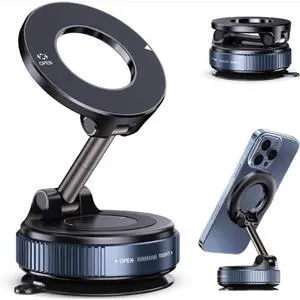 Car Phone Holder with Ultra Strong Vacuum Suction Cup - 360° Adjustable & Rotatable MagSafe Phone Mount for Car/Desk/Office/Gym/Mirror and Universal Use for iPhone, Android & Other Phones Car Phone Holder with Ultra Strong Vacuum Suction Cup - 360° Adjustable & Rotatable MagSafe Phone Mount for Car/Desk/Office/Gym/Mirror and Universal Use for iPhone, Android & Other Phones