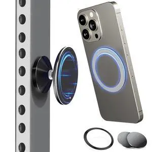 Double Sided Magnetic Phone Holder, 360° Adjustable for Gym and Golf Carts, Strong Magnet, Shoot Hands-Free Videos During Exercise, Compatible with MagSafe Cases & iPhone 17/16/15/14/13 Pro Max Plus Double Sided Magnetic Phone Holder, 360° Adjustable for Gym and Golf Carts, Strong Magnet, Shoot Hands-Free Videos During Exercise, Compatible with MagSafe Cases & iPhone 17/16/15/14/13 Pro Max Plus