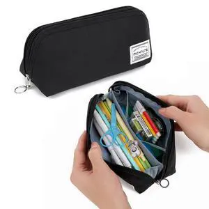 Pencil Case,Large Opening Pencil Pouch,Zipper Closure,Portable Stationery Organizer pencil bag,Office Travel Multi-Purpose Bag (Black) Pencil Case,Large Opening Pencil Pouch,Zipper Closure,Portable Stationery Organizer pencil bag,Office Travel Multi-Purpose Bag (Black)