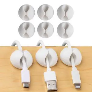 Cable Clips Sticky, Compact Cable Holders for Cord Organization Cord Keepers with 3M Strong Adhesive Backing for Organizing Power Cables, Phone Chargers, USB Cables & More 6 Pack Cable Clips Sticky, Compact Cable Holders for Cord Organization Cord Keepers with 3M Strong Adhesive Backing for Organizing Power Cables, Phone Chargers, USB Cables & More 6 Pack