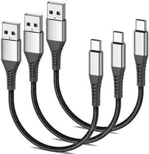6 inch Short USB C Cable, 3 Pack 0.5ft USB to USB C Cable, 6inch iPhone Charger Cord USB-C, Braided USB to Type C Cable Fast Charging for iPhone 15 16 Pro Max, Samsung Galaxy S24 S23, Google Pixel 6 inch Short USB C Cable, 3 Pack 0.5ft USB to USB C Cable, 6inch iPhone Charger Cord USB-C, Braided USB to Type C Cable Fast Charging for iPhone 15 16 Pro Max, Samsung Galaxy S24 S23, Google Pixel