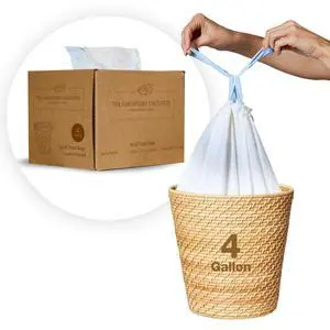 Trash Bags Small Drawstring Garbage Bags for Bathroom, Office, Bedroom - Leak-Proof, Durable Fits Small Wastebaskets 90 Count Trash Bags Small Drawstring Garbage Bags for Bathroom, Office, Bedroom - Leak-Proof, Durable Fits Small Wastebaskets 90 Count