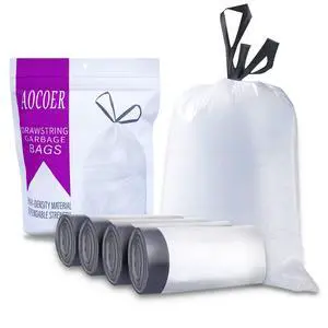 8 Gallon Drawstring Trash Bag, Small Garbage Bags, 45 Count 8 Gallon Drawstring Trash Bag, Small Garbage Bags, 45 Count